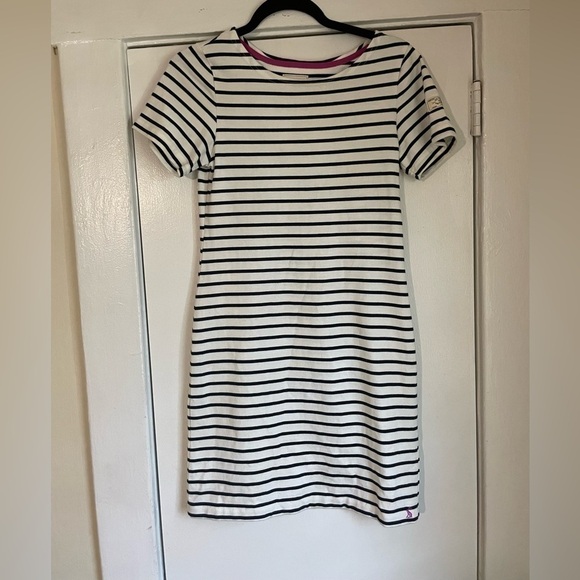 Joules White striped dress size 4 - Picture 1 of 6